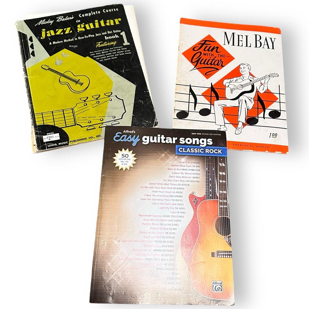 Lot of 3 guitar Music Books sheet music vintage modern